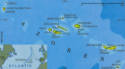Azzores Islands Map Azzores Map